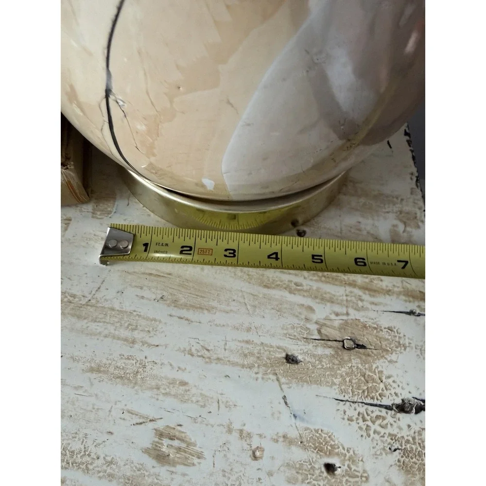Vintage Ceramic Fall Color Tones Lamp With New Linen Shade GW0051